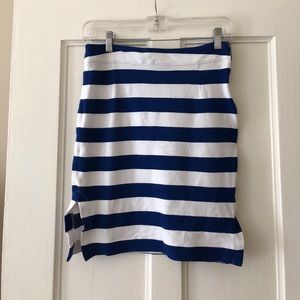 Banana Republic Blue and White Striped Pencil Skirt